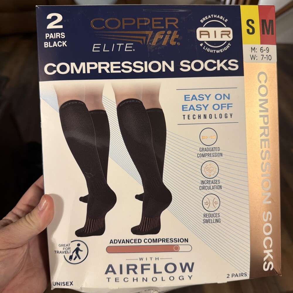Copper Fit Elite Compression Socks - 2 pack S/M